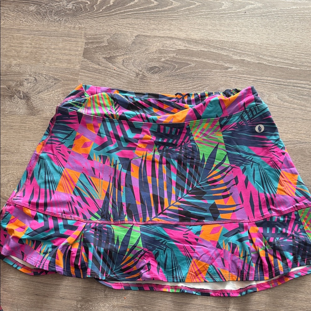 Tropical Multi-Color Active Skort - Vibrant Pink/Teal/Orange